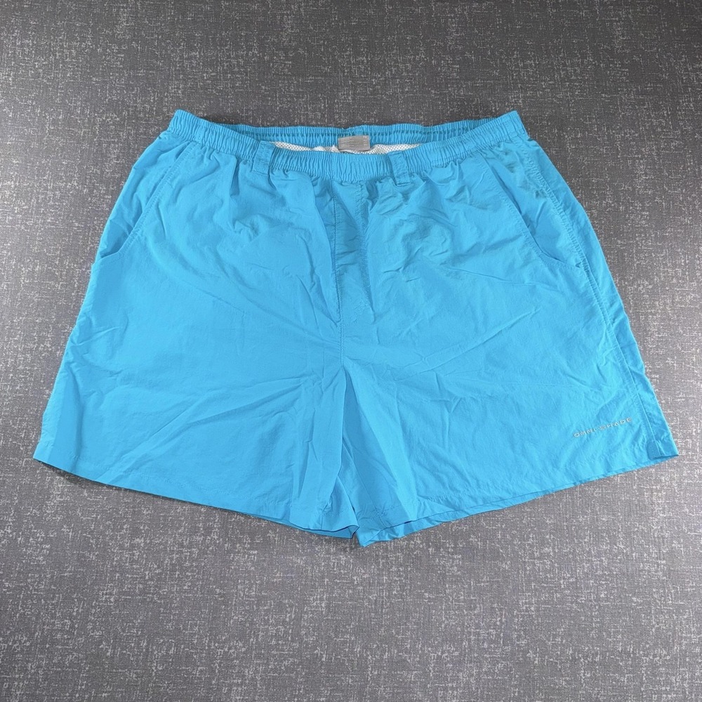 Columbia PFG Swim Shorts Mens XL Blue Omni-Shade Mesh Lined Fishing Trunks